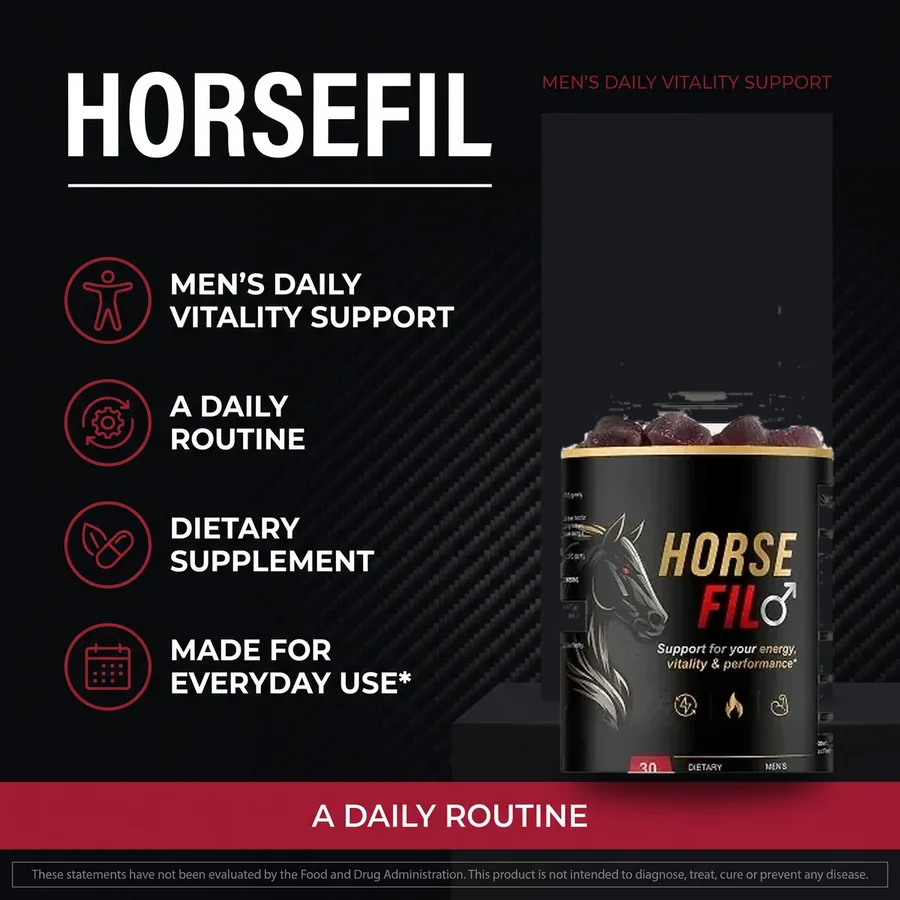 HorseFil: men's daily vitality support, a daily routine, dietary supplement, made for everyday use